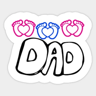 dad of triplets Sticker